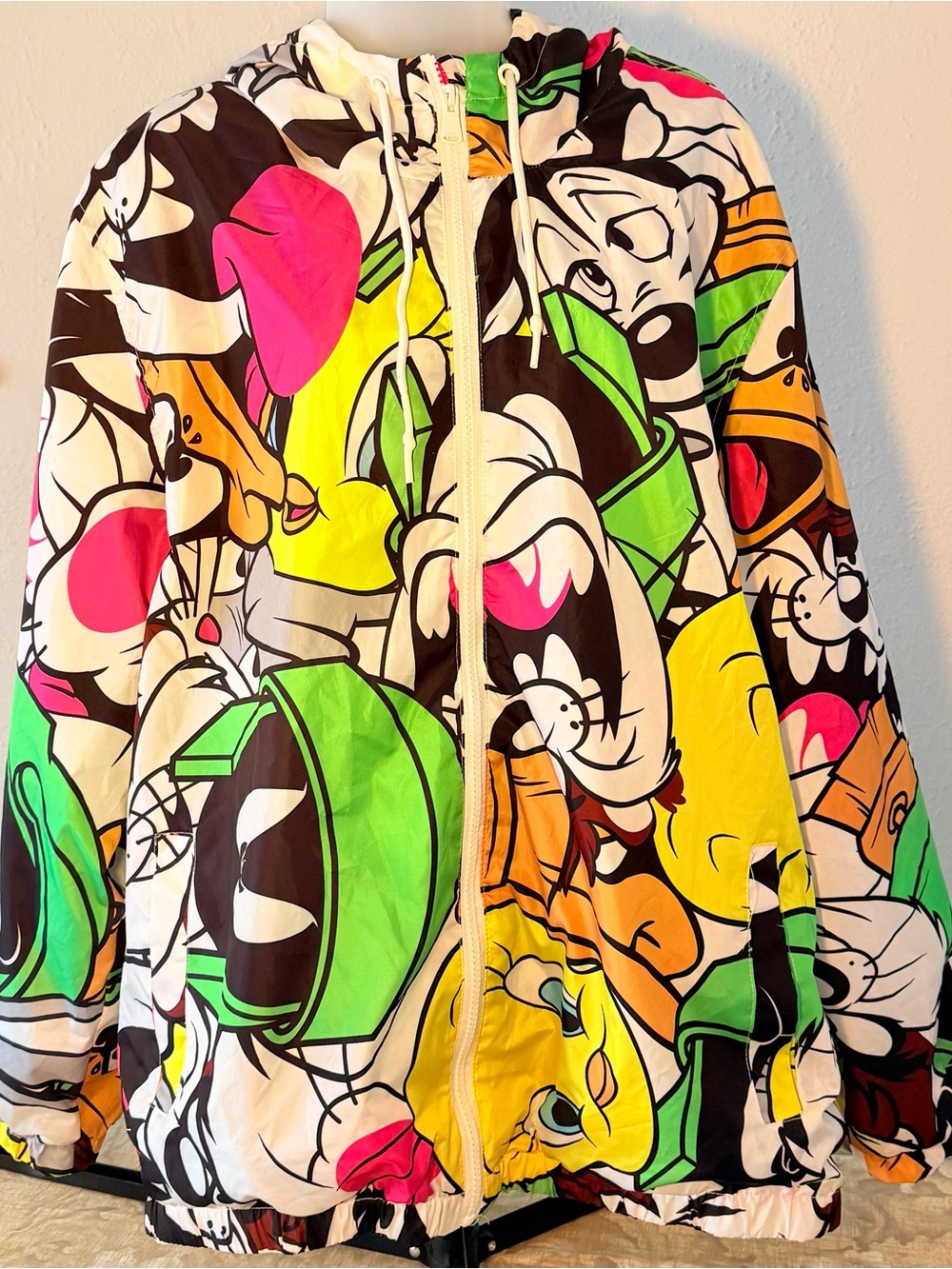 Members Only Looney Tunes Retro Cartoon-Core Hooded Jacket Plus Size 1X